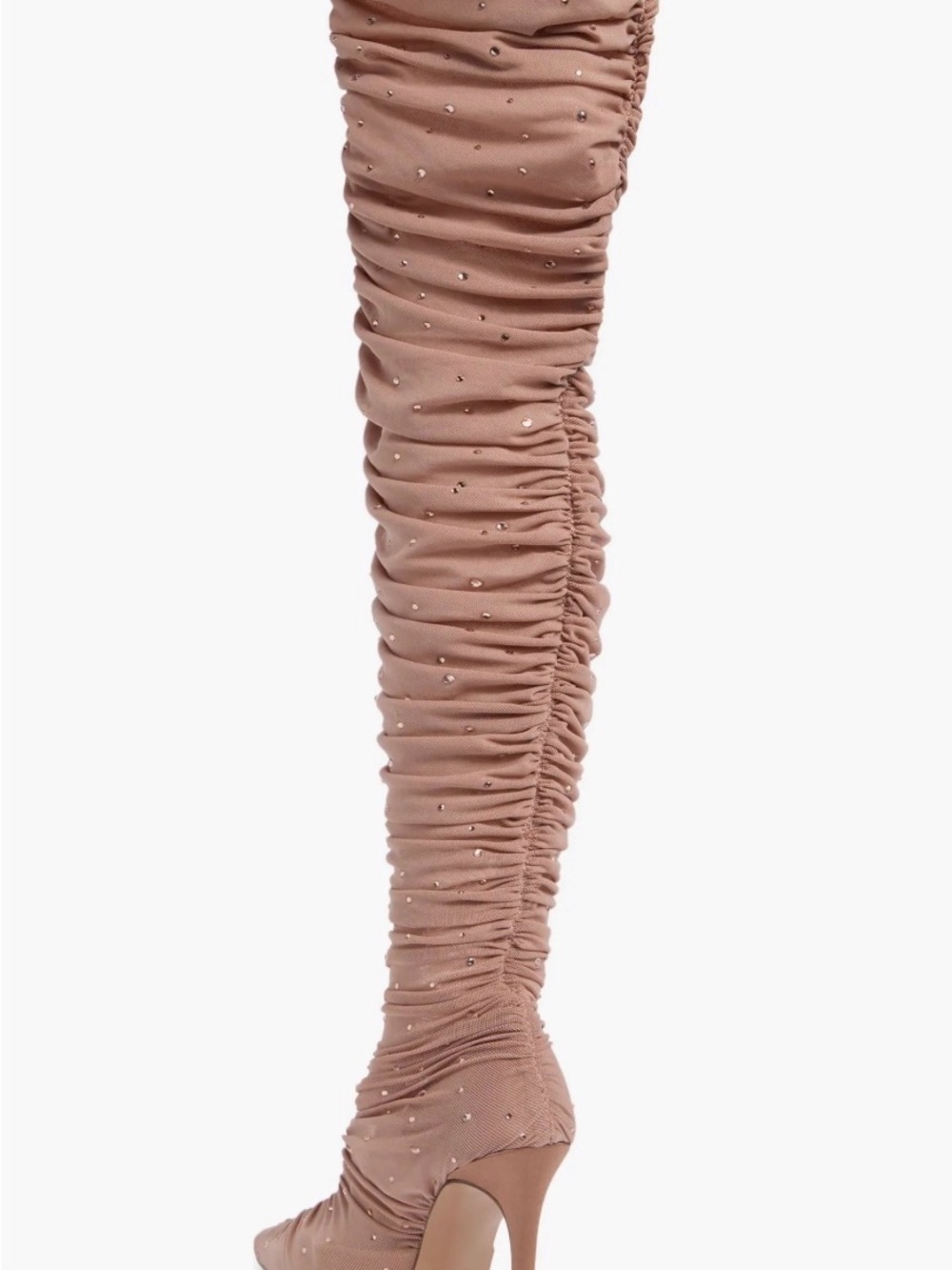 Steve Madden Rashida Blush Mesh Ruched Over-the-Knee Stiletto Boots 8.5 - Picture 2 of 13